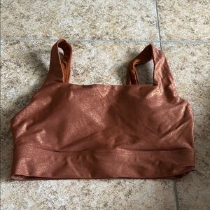 Brown Glitter Padded Sports Bra